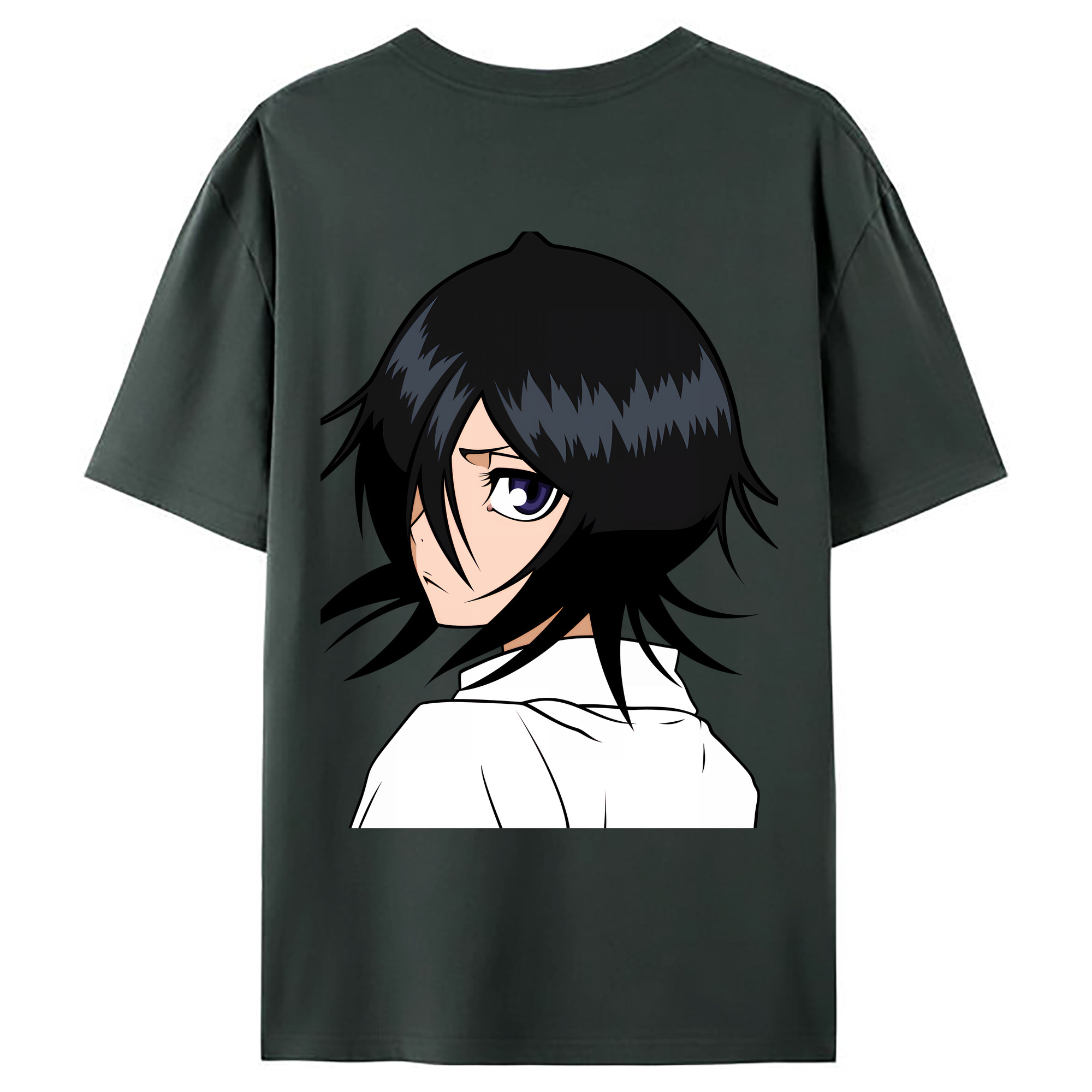 （画像用） ブリーチ 朽木ルキア BLEACH Kuchiki Rukia 綿100％ メンズ半袖Tシャツ（バックプリント） 通気性